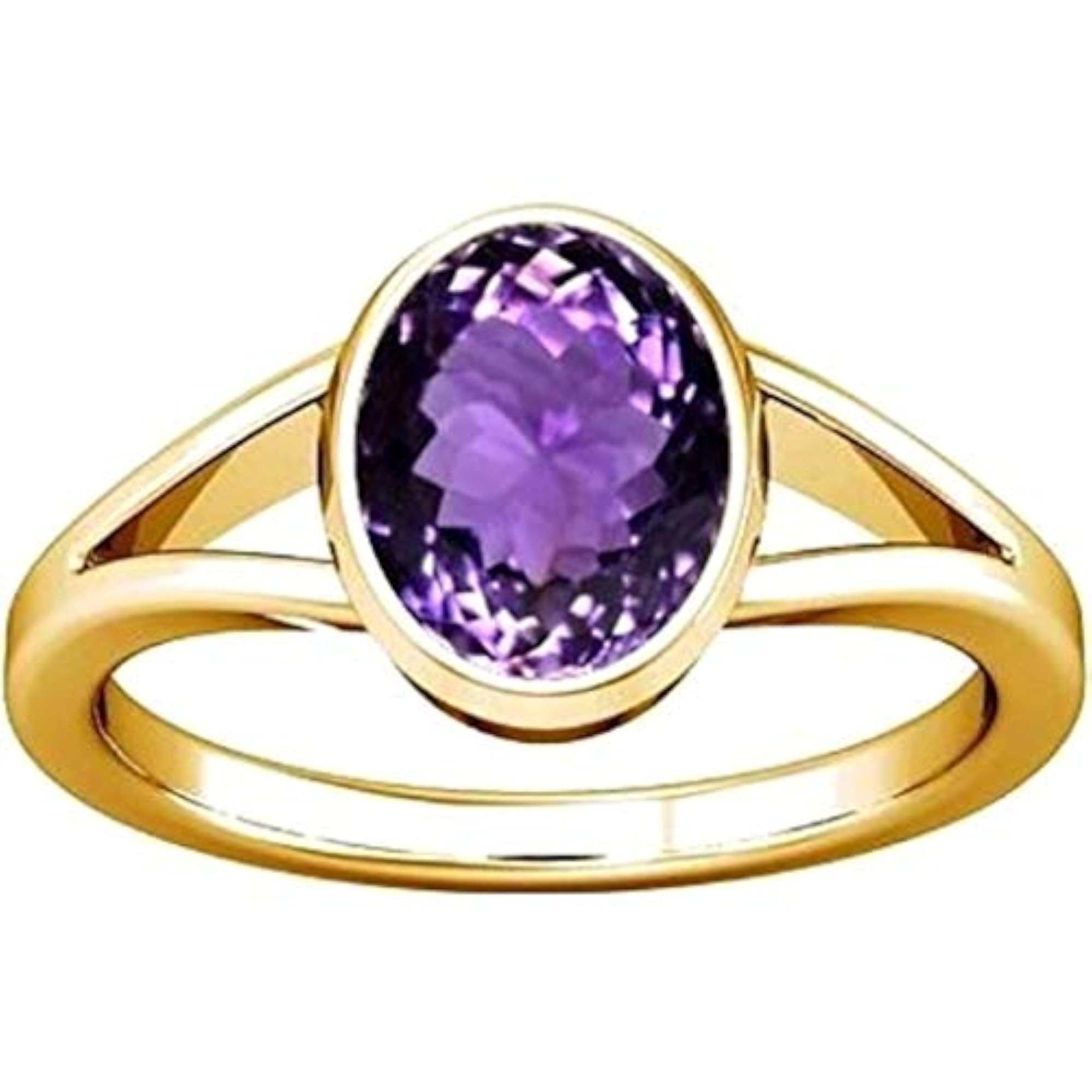 7.25-7.50 Ratti Amethyst Kataila Panchdhatu Ring, Unisex